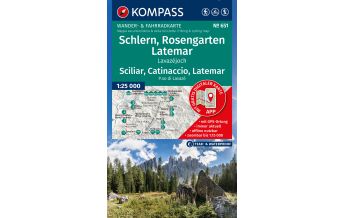 KOMPASS Wanderkarte 651 Schlern, Rosengarten, Latemar, Lavazéjoch / Sciliar, Catinaccio, Latemar, P.so di Lavazé 1:25.000 KOMPASS freytag & berndt