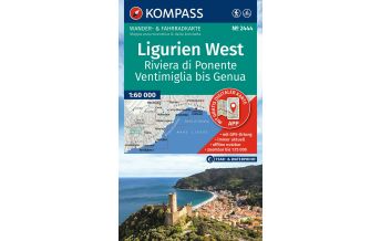 KOMPASS Wanderkarte 2444 Ligurien West - Riviera di Ponente, Ventimiglia bis Genua 1:60.000 KOMPASS freytag & berndt
