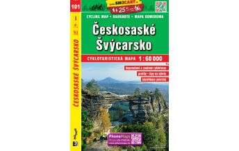 Radkarten Tschechien SHOcart Radkarte 101 Tschechien - Ceskosaske Svycarsko 1:60.000 Shocart
