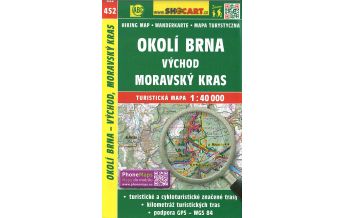 Hiking Maps Czech Republic SHOcart Wanderkarte 452, Okolí Brna východ/Brünn Nord, Moravský Kras/Mährischer Karst 1:40.000 Shocart