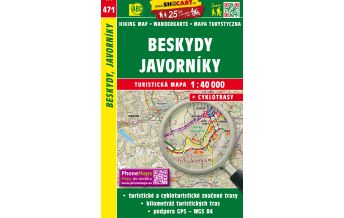 Hiking Maps Czech Republic SHOCart 471, Beskydy, Javorniky 1:40.000 Shocart