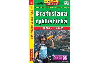 Radkarten Slowakei Radkarte Bratislava a okolí/Pressburg und Umgebung 1:18.000/1:40.000 Shocart