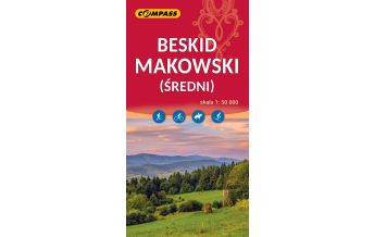 Hiking Maps Poland Compass Polen Mapa turystyczna Beskid Makowski (Średni) 1:50.000 Compass Polska