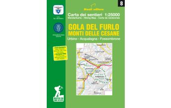 Hiking Maps Apennines Monti Editore Wanderkarte 08, Gola del Furlo, Monti delle Cesane 1:25.000 Monti Editore - IGA