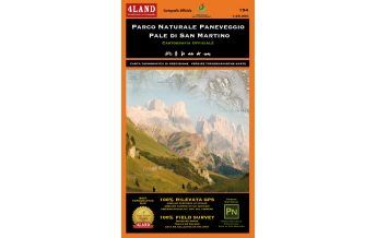 Wanderkarten Südtirol & Dolomiten 4Land-Karte 154, PN Paneveggio - Pale di San Martino 1:25.000 4Land