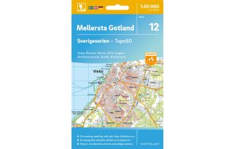 Wanderkarten Skandinavien Sverigeserien-Karte 12, Mellersta/Zentrales Gotland 1:50.000 Norstedts