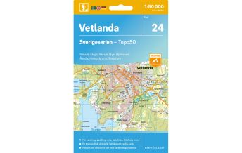 Wanderkarten Skandinavien Sverigeserien-Karte 24, Vetlanda 1:50.000 Norstedts