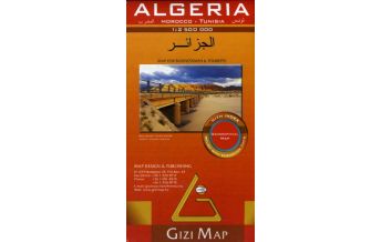 Straßenkarten Algeria, Morocco, Tunisia, Geographical Map Gizi Map