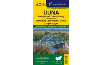 Kanusport Szarvas-Wanderkarte Csepel-sziget, Duna/Donau 1:30.000 Szarvas Térképek
