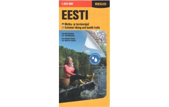 Hiking Maps Europe Estonian Hiking and Health Trails 1:425.000 Regio