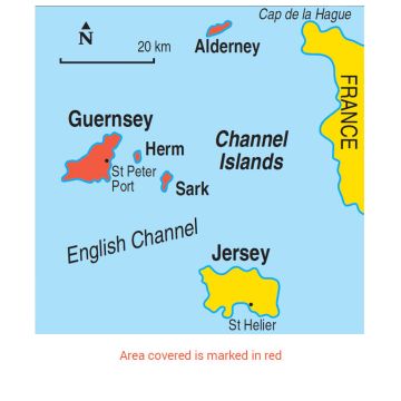 Sunflower Landscapes Guernsey with Alderney, Sark and Herm car