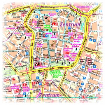 Leipzig, Stadtplan 1:16.000 - f&b City Maps | freytag & berndt
