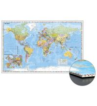 Poster and Wall Maps Weltkarte mit Ausschnitt Zentraleuropa zum Pinnen auf Wabenplatte Stiefel GmbH