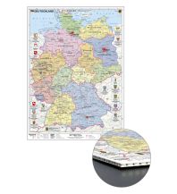 Deutschland politisch mit Wappen zum Pinnen auf Wabenplatte Stiefel GmbH