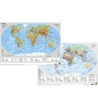 Poster and Wall Maps Die Erde physisch / politisch, DUO-Schreibunterlage klein Stiefel GmbH