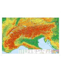 Österreich Alpenraum Wandkarte physisch Poster Metallbestäbt 98x68cm Stiefel GmbH