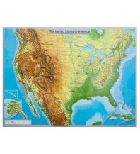 Reliefkarten 3D Reliefkarte USA groß ohne Rahmen georelief GbR