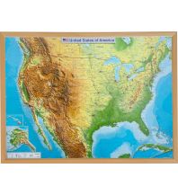 Reliefkarten 3D Reliefkarte USA groß mit Holzrahmen georelief GbR