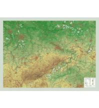 Reliefkarten 3D Reliefkarte Sachsen 1:325.000 ohne Rahmen georelief GbR