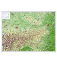 Reliefkarten 3D Reliefkarte Österreich 1:1.600.000 klein ohne Rahmen georelief GbR