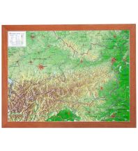 Raised Relief Maps 3D Reliefkarte Österreich 1:1.600.000 mit Holzrahmen georelief GbR