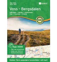 Wanderkarten Nordeca Topo3000 3007 Norwegen - Voss, Bergsdalen 1:50.000 Nordeca