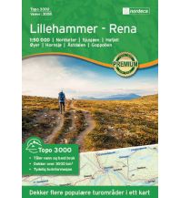 Wanderkarten Nordeca Topo3000 3008 Norwegen - Lillehammer, Rena 1:50.000 Nordeca