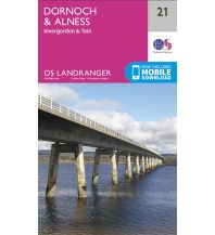 Hiking Maps Scotland OS Landranger Map 21 Großbritannien - Dornoch & Alness 1:50.000 Ordnance Survey UK