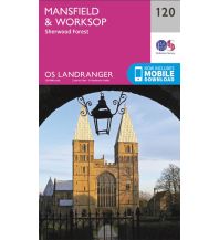 Hiking Maps Britain OS Landranger Map 120 Großbritannien - Mansfield & Worksop 1:50.000 Ordnance Survey UK