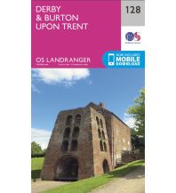 Hiking Maps Britain OS Landranger Map 128 Großbritannien - Derby & Burton upon Trent 1:50.000 Ordnance Survey UK