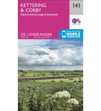 Hiking Maps Britain OS Landranger Map 141 Großbritannien - Kettering & Corby 1:50.000 Ordnance Survey UK