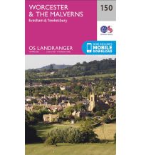 Hiking Maps Britain OS Landranger Map 150 Großbritannien - Worcester & The Malverns 1:50.000 Ordnance Survey UK
