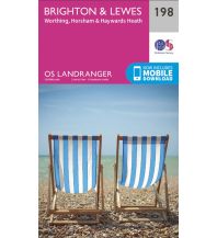 Wanderkarten England OS Landranger Map 198, Brighton & Lewes 1:50.000 Ordnance Survey UK