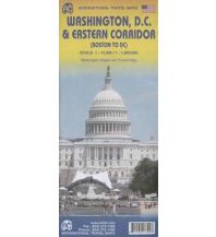 Stadtpläne International Travel Map ITM Washington DC & Eastern Corridor (Boston to DC) ITMB