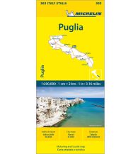 Reise Michelin Regionalkarte 363 Italien, Apulien 1:200.000 Michelin