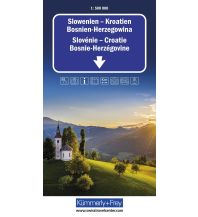 Road Maps Slovenia Slowenien - Kroatien - Bosnien-Herzegowina Strassenkarte 1:500.000 Hallwag Kümmerly+Frey AG