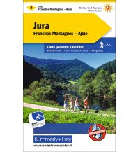 Wanderkarten Schweiz & FL K+F-Wanderkarte 3, Jura, Franches-Montagnes, Ajoie 1:60.000 Hallwag Kümmerly+Frey AG