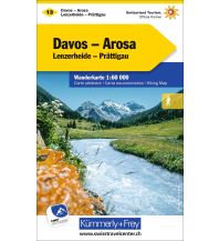 Wanderkarten Schweiz & FL K+F-Wanderkarte 13, Davos, Arosa 1:60.000 Hallwag Kümmerly+Frey AG