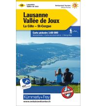Wanderkarten K+F-Wanderkarte 15, Lausanne, Vallée de Joux, La Côte, St-Cergue 1:60.000 Hallwag Kümmerly+Frey AG