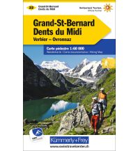 Wanderkarten Schweiz & FL Wanderkarte 22, Grand-St-Bernard, Dents du Midi 1:60.000 Hallwag Kümmerly+Frey AG