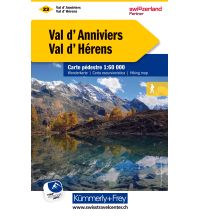 Wanderkarten Schweiz & FL Wanderkarte 23, Val d'Anniviers, Val d'Hérens 1:60.000 Hallwag Kümmerly+Frey AG