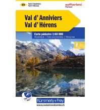 Wanderkarten Schweiz & FL Wanderkarte 23, Val d'Anniviers, Val d'Hérens 1:60.000 Hallwag Kümmerly+Frey AG