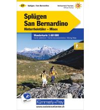Hiking Maps Switzerland Wanderkarte 27, Splügen, San Bernardino, Hinterrheintäler, Misox 1:60.000 Hallwag Kümmerly+Frey AG
