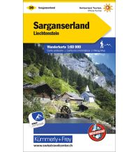 Hiking Maps North Switzerland K+F-Wanderkarte 30, Sarganserland, Liechtenstein 1:60.000 Hallwag Kümmerly+Frey AG