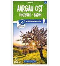 Hiking Maps Aargau Ost Lenzburg - Baden 07 Wanderkarte 1:40 000 matt laminiert Hallwag Kümmerly+Frey AG