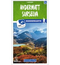 Wanderkarten Schweiz & FL K+F-Wanderkarte 33, Andermatt, Surselva 1:40.000 Hallwag Kümmerly+Frey AG