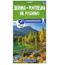 Wanderkarten Schweiz & FL K+F-Wanderkarte 47, Bernina, Pontresina, Val Poschiavo 1:40.000 Hallwag Kümmerly+Frey AG
