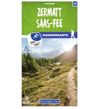 Wanderkarten K+F-Wanderkarte 49, Zermatt, Saas-Fee 1:40.000 Hallwag Kümmerly+Frey AG