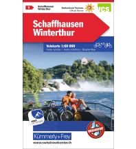 Radkarten Schweiz Velokarte 1, Schaffhausen, Winterthur 1:60.000 Hallwag Kümmerly+Frey AG