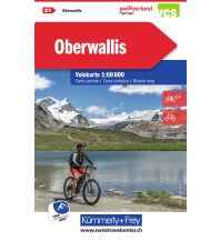 Radkarten Schweiz K+F-Vélokarte 21, Oberwallis 1:60.000 Hallwag Kümmerly+Frey AG